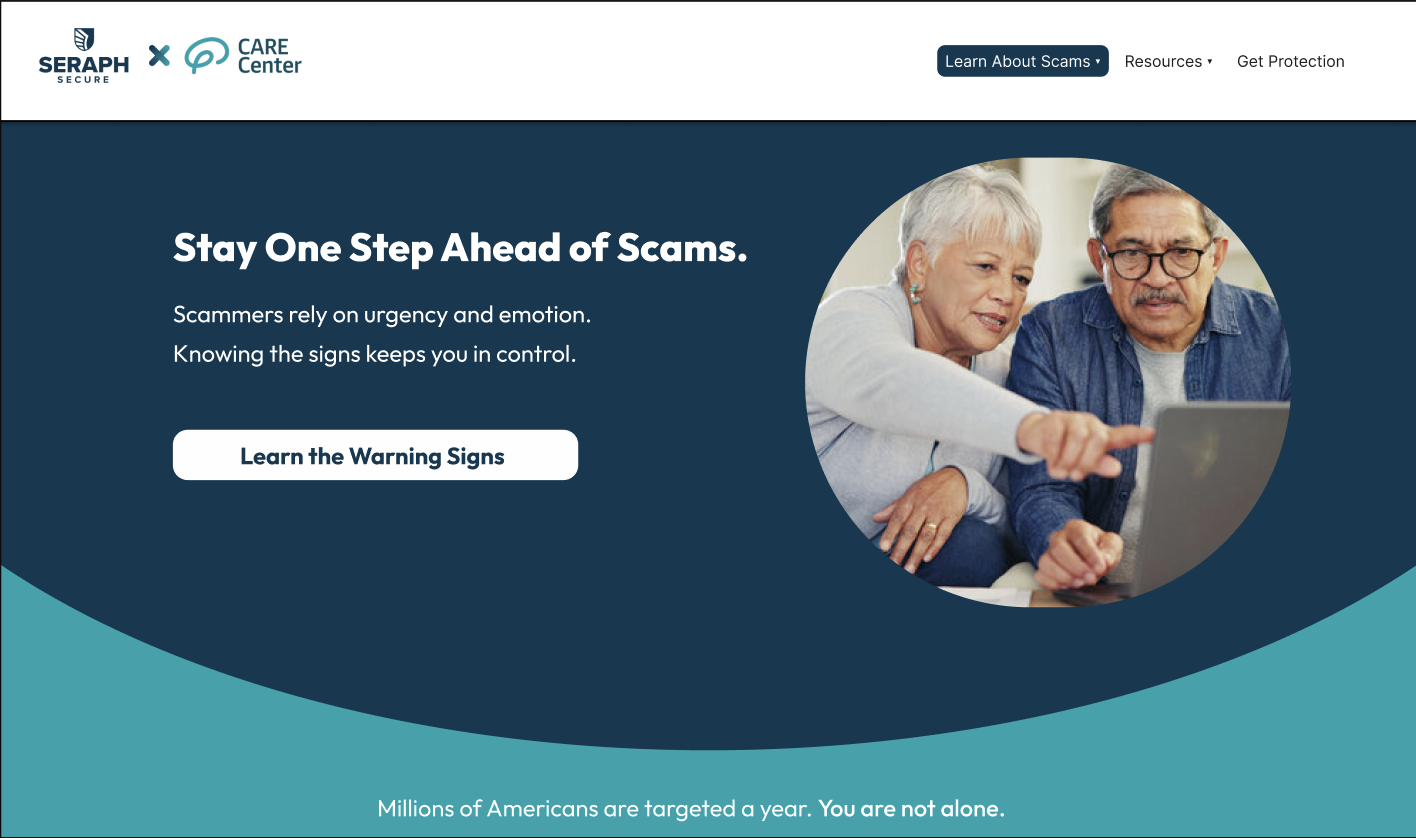 Seraph Secure landing page preview
